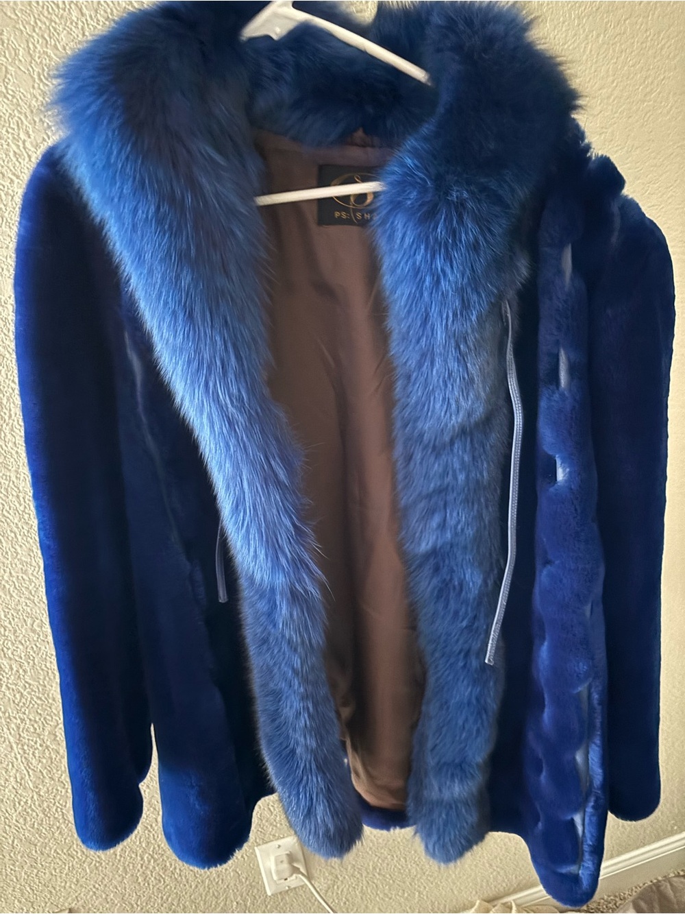 Fox Blue Faux Fur Trim Peacoat